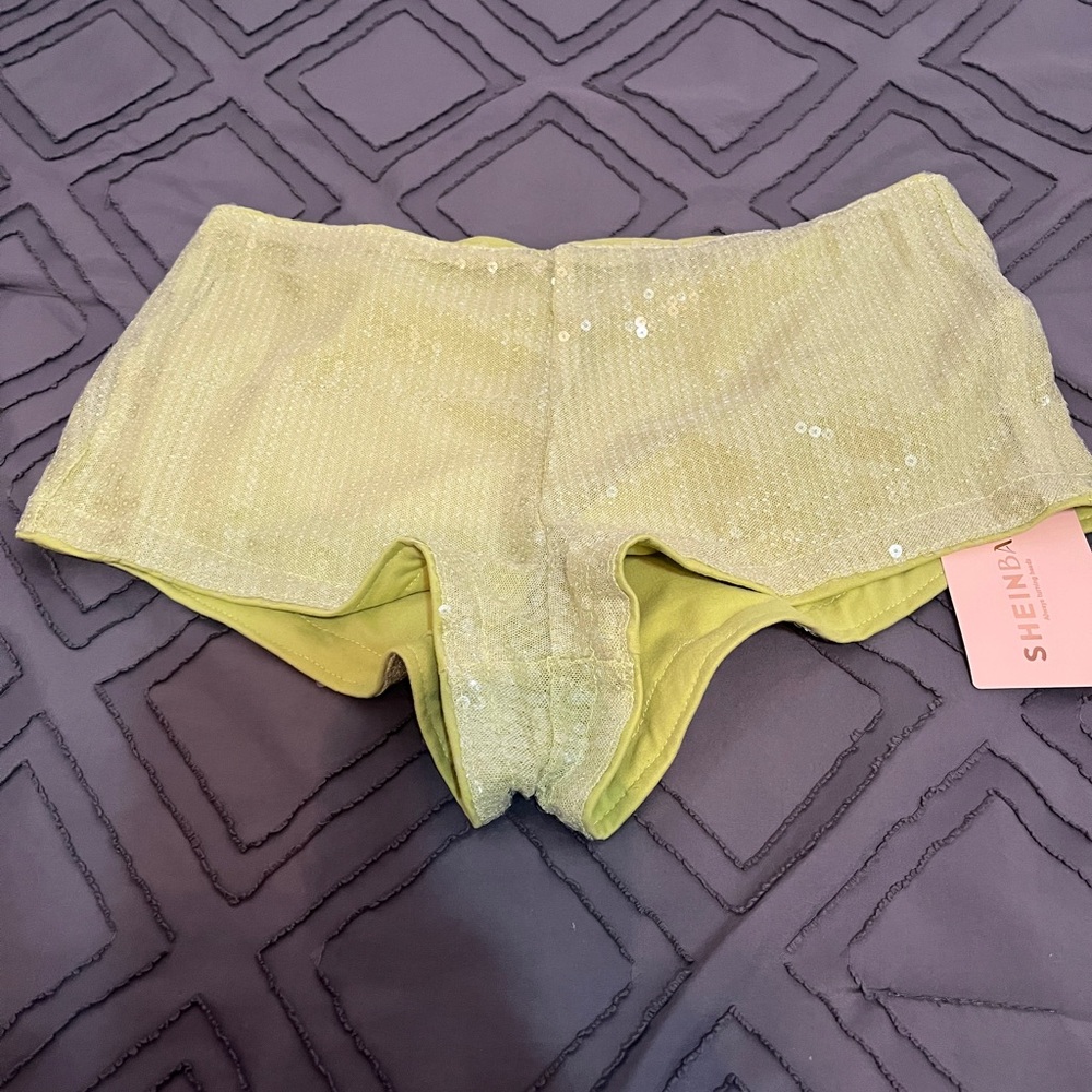 SHEIN Sparkling Yellow Athletic Shorts